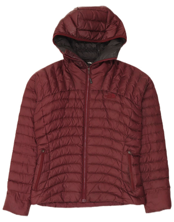 The North Face Chaqueta acolchada con capucha para mujer UK 10 Small Borgoña Nylon