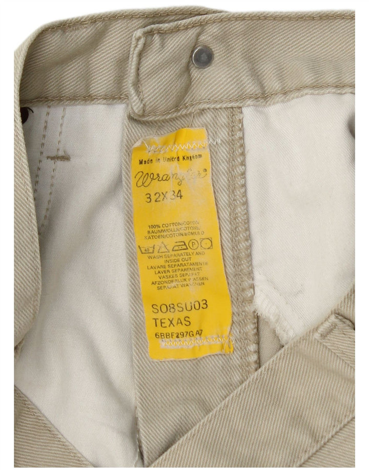 WRANGLER Pantalones casuales rectos Texas para hombre W32 L27 Algodón beige