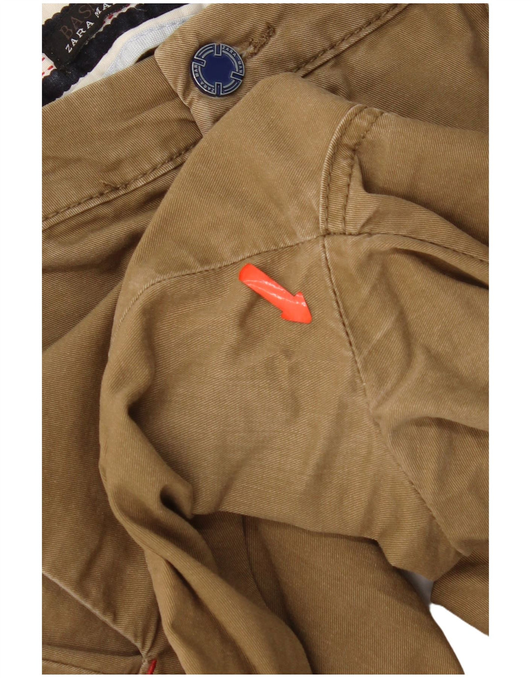 Zara Mens Slim Chino Pantalones EU 40 Medium W31 L33 Marrón