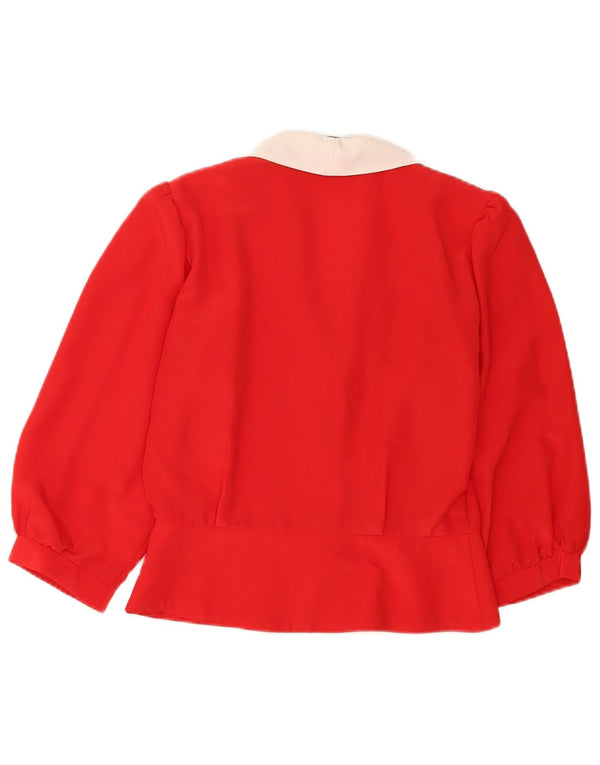 Libra Blusa de manga 3/4 para mujer UK 40 Small Red Colourblock Poliéster