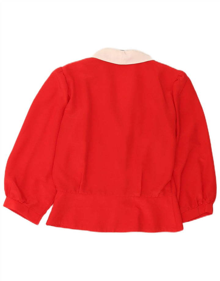 Libra Blusa de manga 3/4 para mujer UK 40 Small Red Colourblock Poliéster