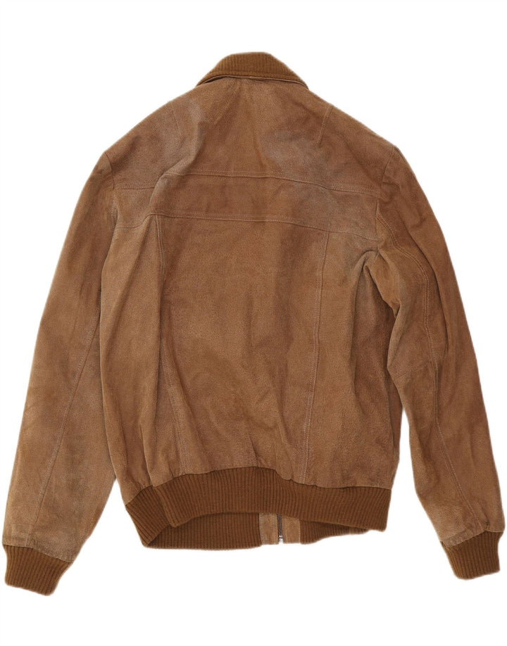 Reward Chaqueta Bomber de Ante para Hombre UK 40 Grande Cuero Marrón