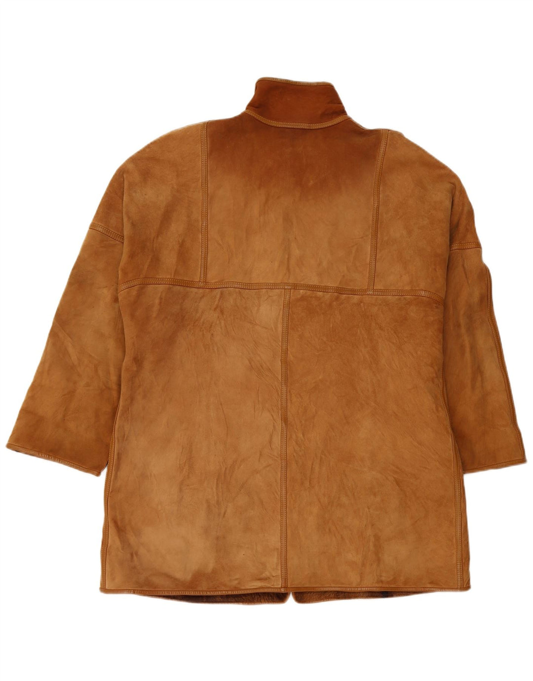 Vintage mujer chaqueta de piel de gran tamaño IT 46 cuero marrón grande