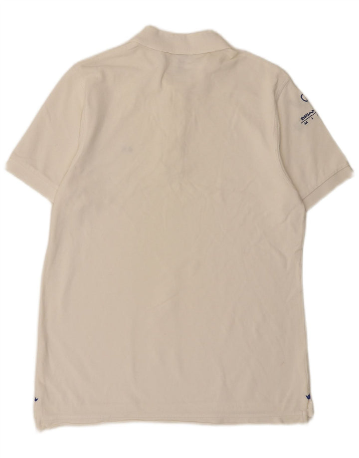 Sun68 Polo Gráfico para Hombre Blanco Mediano