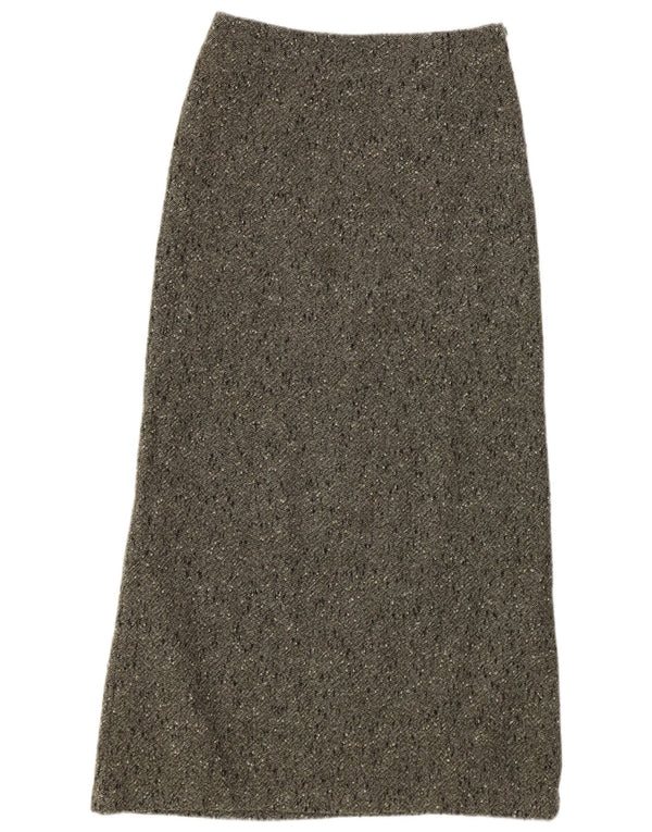 Betty Barclay Falda larga para mujer UK 12 Medium W28 Lana virgen moteada gris