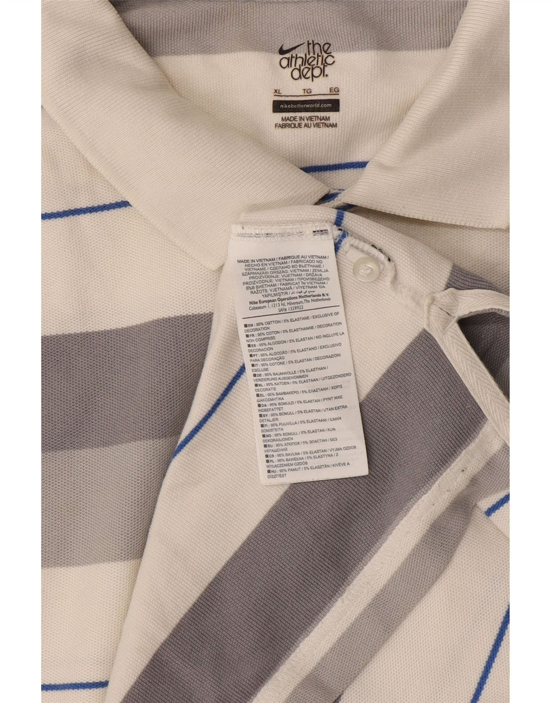 Polo Nike Hombre XL Algodón Rayas Gris