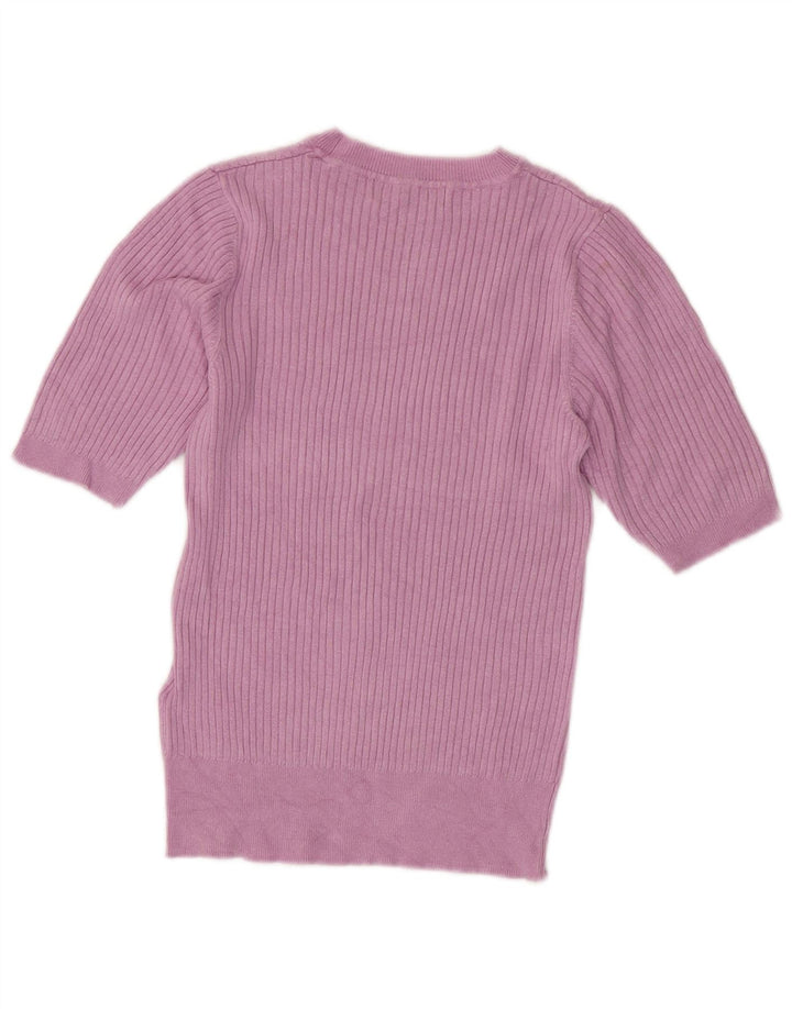 Marks & Spencer Suéter de Cuello Redondo para Mujer UK 8 Small Púrpura