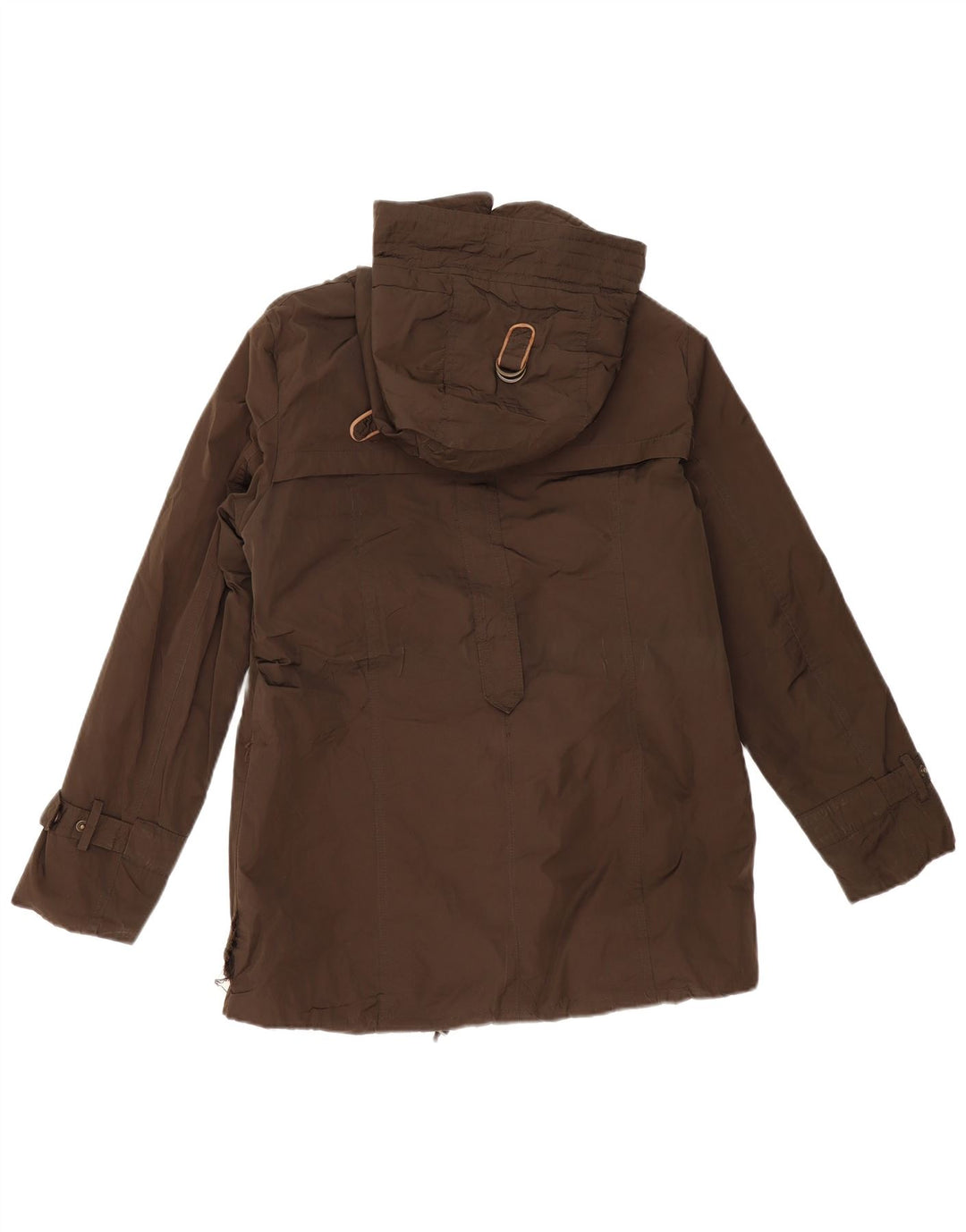 MASSIMO DUTTI Chaqueta cortavientos con capucha para mujer UK 44 Algodón caqui mediano