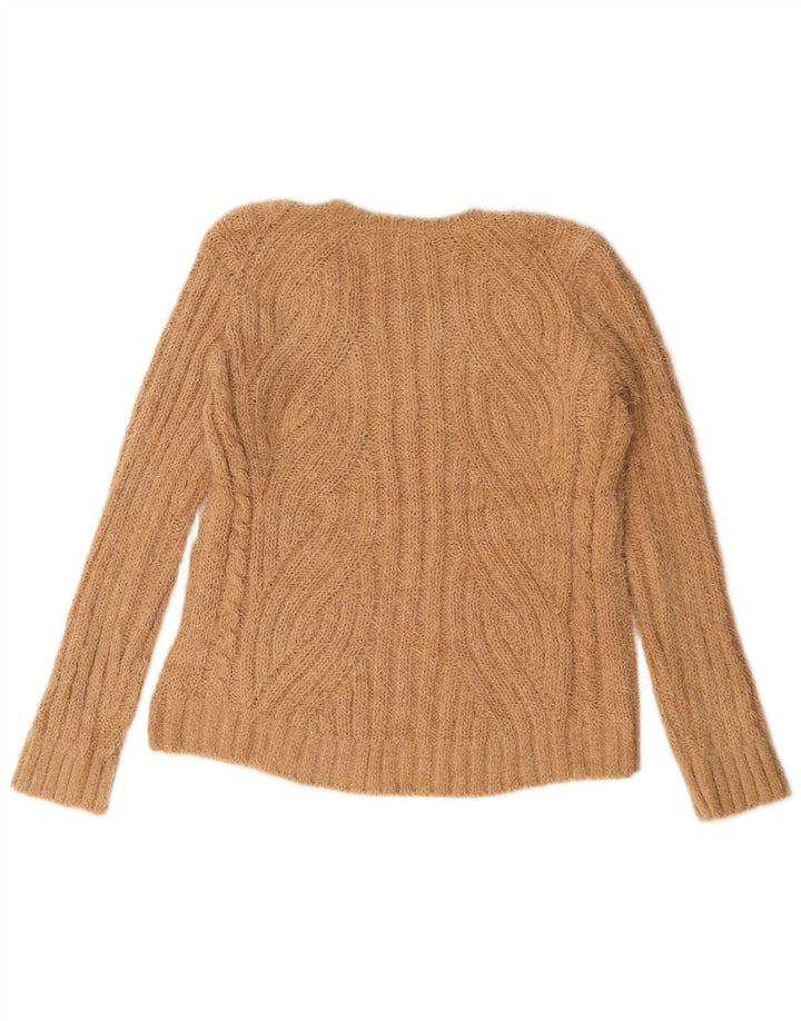 Marks & Spencer Jersey con cuello en V para mujer UK 44 Poliéster beige medio