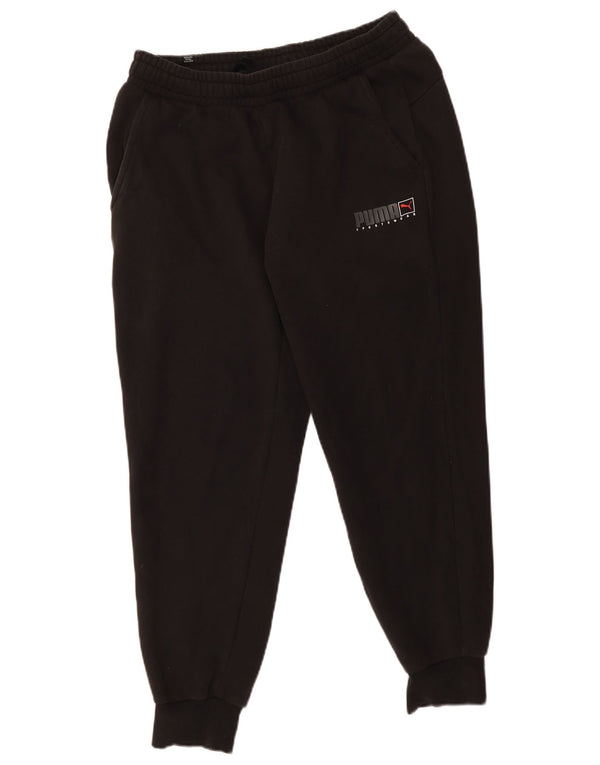 Puma Mujer Chándal Pantalones Joggers UK 44 Grande Negro Algodón Deportes