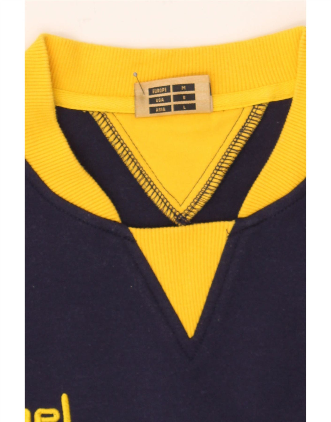 HUMMEL Mens Graphic Sweatshirt Jumper Large Navy Blue Cotton Vintage Hummel and Second-Hand Hummel from Messina Hembry 