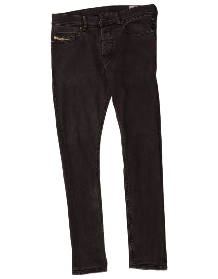 Diesel Hombre Zanahoria Slim Jeans W30 L32 Algodón Negro