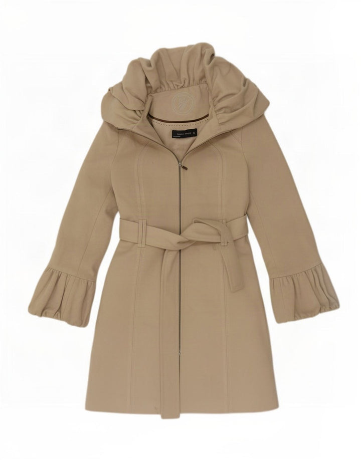 Zara Mujer Gabardina UK 10 Small Gris Lana