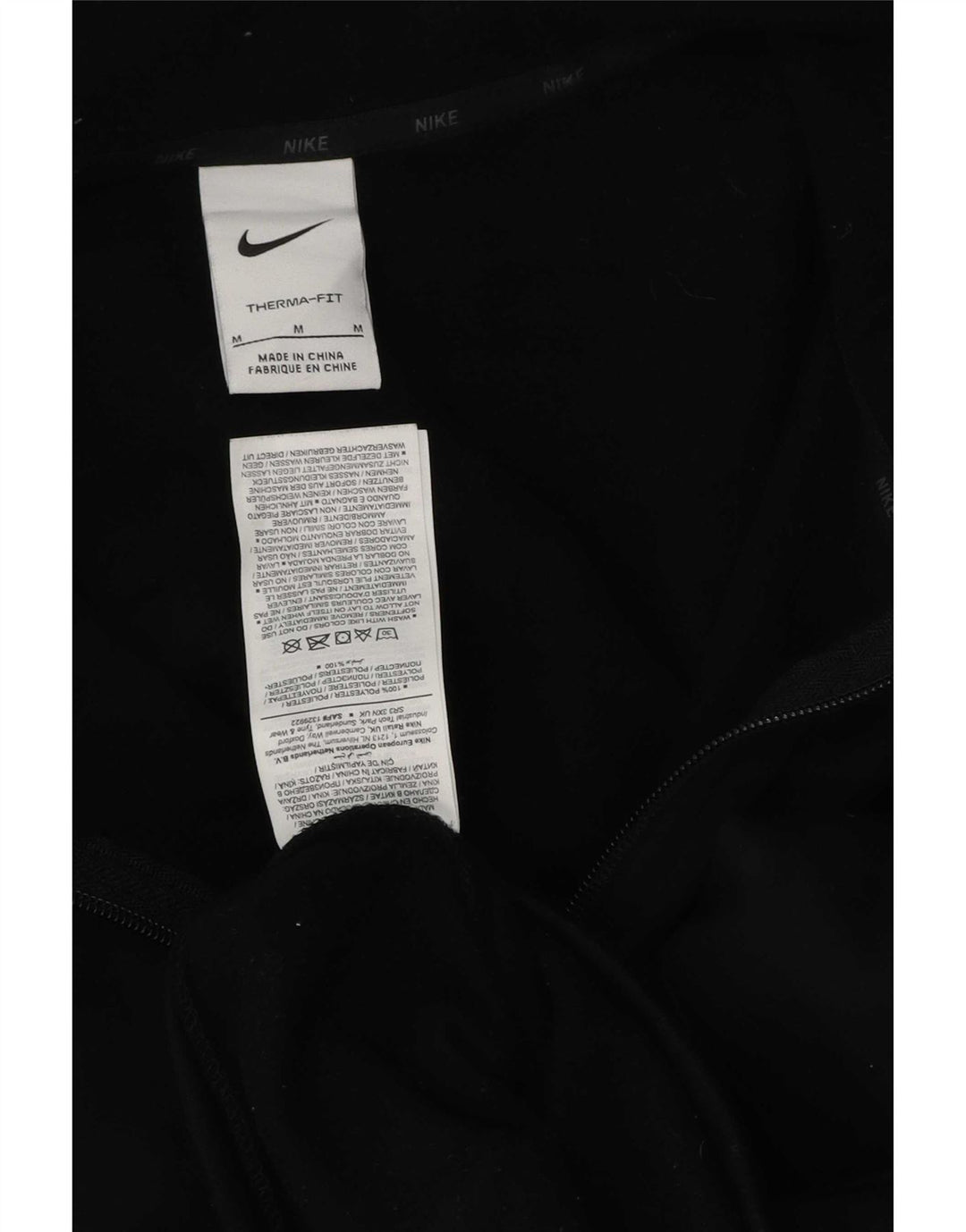 Nike Hombre Therma-Fit Zip Sudadera con capucha Suéter Mediano Negro Poliéster
