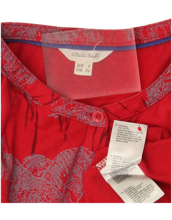 Blusa camisera para mujer de White Stuff, talla 8, talla pequeña, color rojo y modal floral