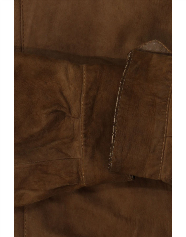 Vintage hombres chaqueta de cuero Reino Unido 40 grande beige