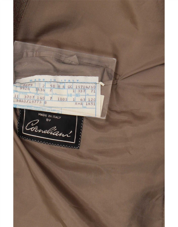 Corneliani Chaqueta tipo blazer con doble botonadura para hombre IT 50 Large Brown Check