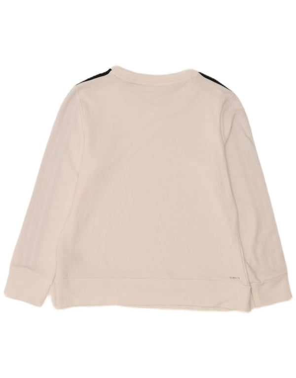 Adidas Mujer Climalite Sudadera Jumper UK 12/14 Medio Blanco Poliéster