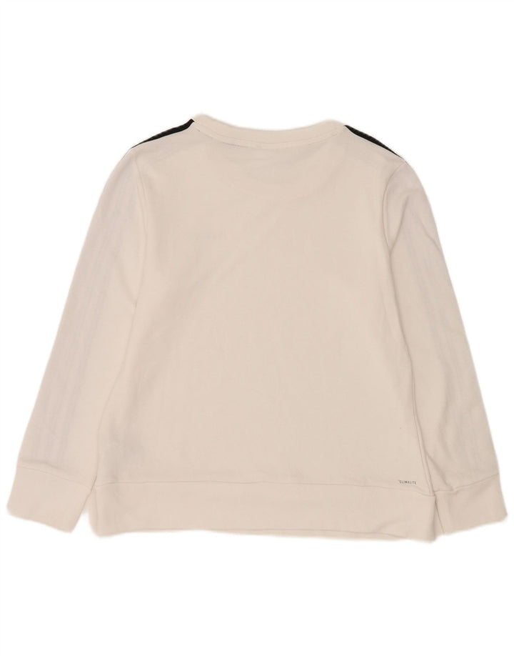 Adidas Mujer Climalite Sudadera Jumper UK 12/14 Medio Blanco Poliéster