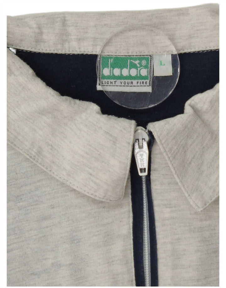 DIADORA Polo gráfico para hombre de algodón color block azul marino grande