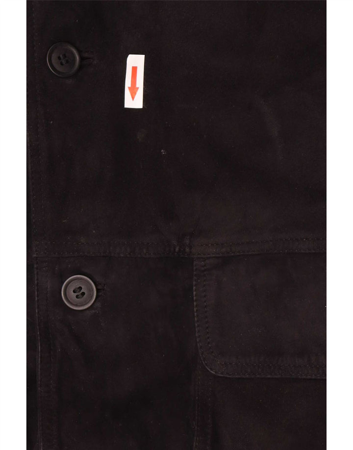 Vintage hombres ante bomber chaqueta IT 56 3XL cuero negro
