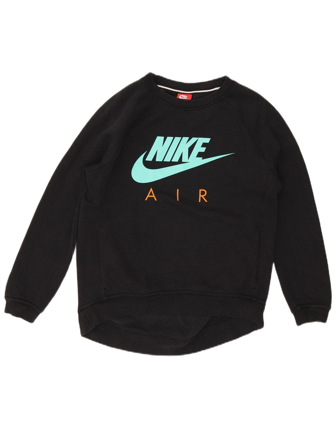 NIKE Sudadera con gráfico extragrande para mujer UK 10 Small Black Cotton