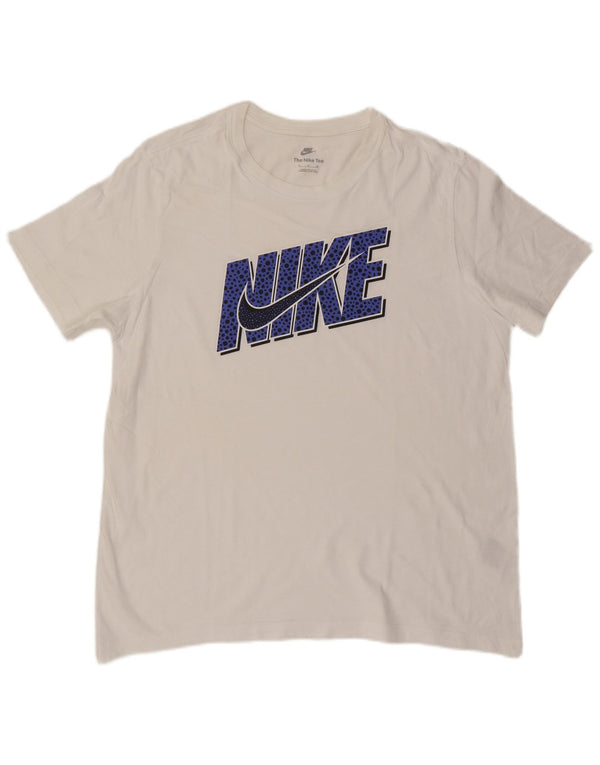 Nike Camiseta gráfica para hombre Top XL Blanco Algodón
