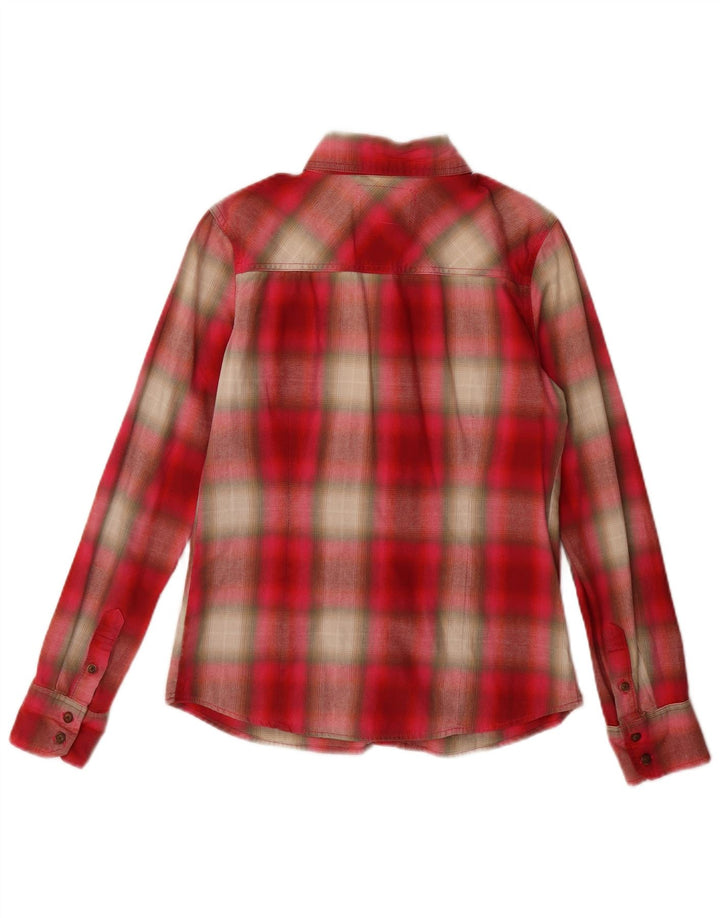 AEROPOSTALE Camisa Mujer UK 10 Small Red Check Algodón