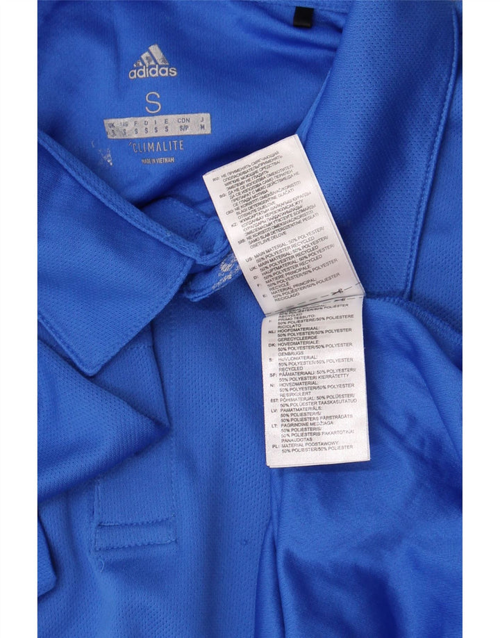 Adidas Mens Climalite Polo Camisa Pequeña Azul Poliéster