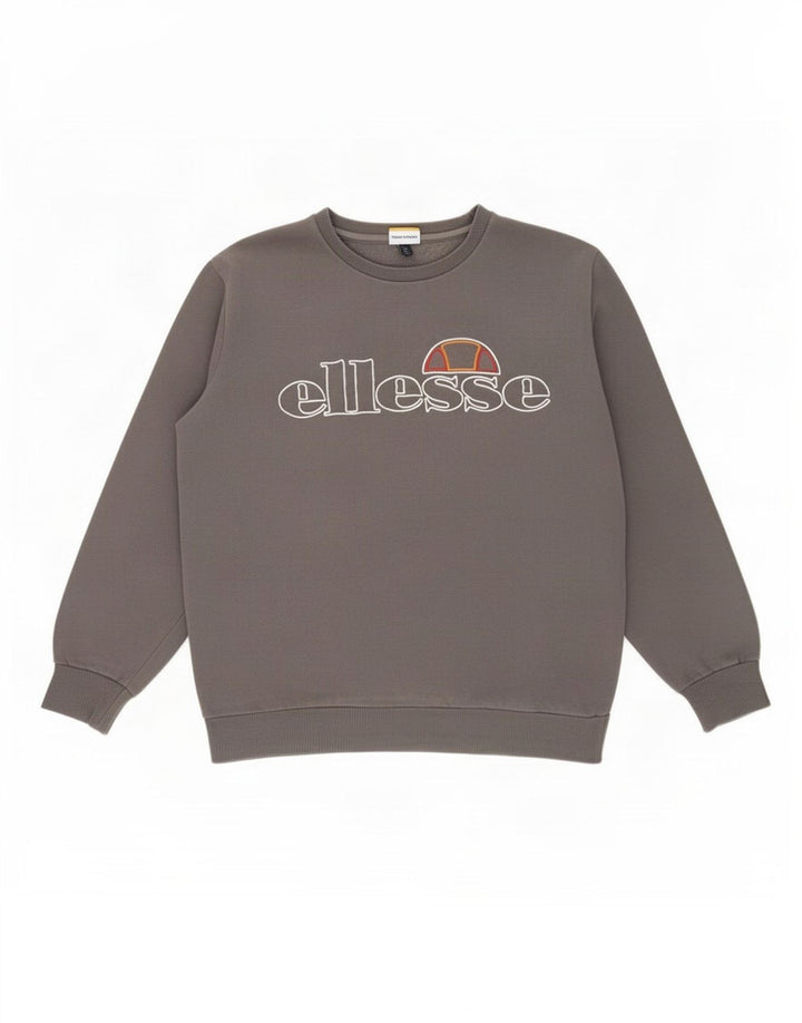 Ellesse Hombre Graphic Sudadera Jumper Grande Gris Algodón