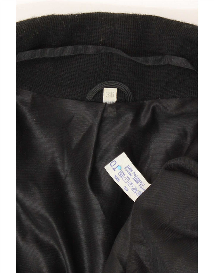 Vintage mujer abierta chaqueta blazer de gran tamaño EU 36 pequeño gris rayado