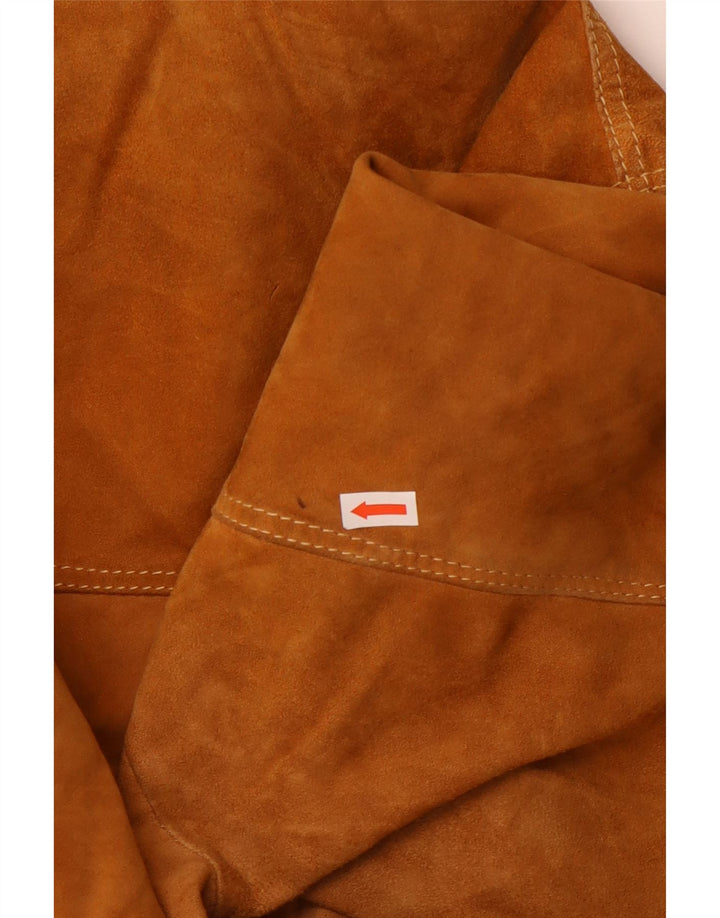 VINTAGE Chaqueta bomber de ante para hombre Reino Unido 40 Beige grande