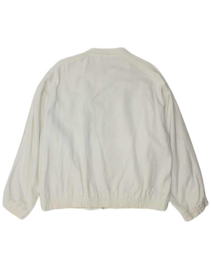 Vintage hombres chaqueta utilitaria Reino Unido 40 algodón blanco grande