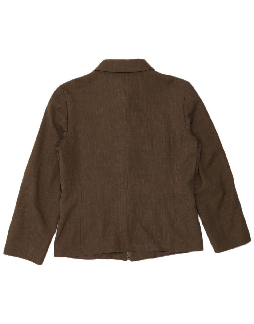 Zara Mujer Chaqueta Blazer Con Cremallera Completa EU 40 Poliéster Caqui Medio