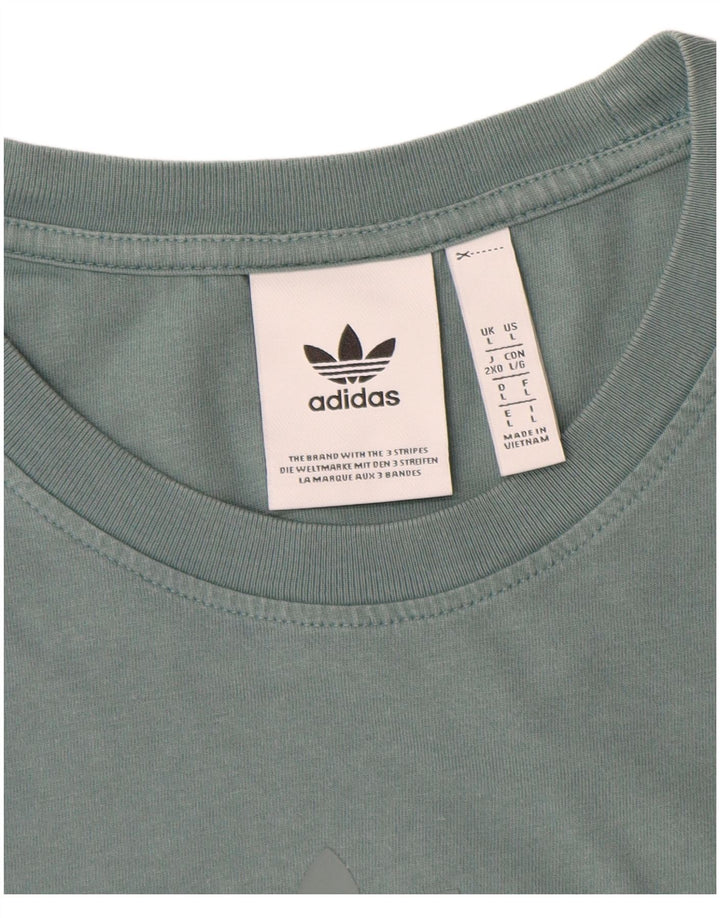 Adidas - Camiseta para hombre, talla grande, algodón azul