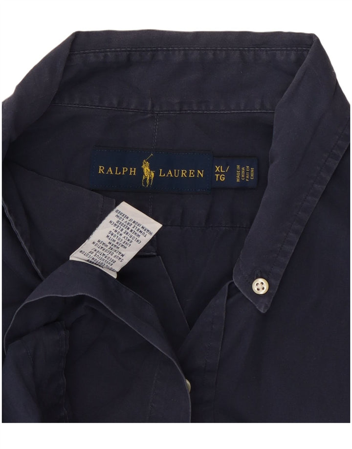 Ralph Lauren Camisa Manga Corta Hombre XL Algodón Azul Marino