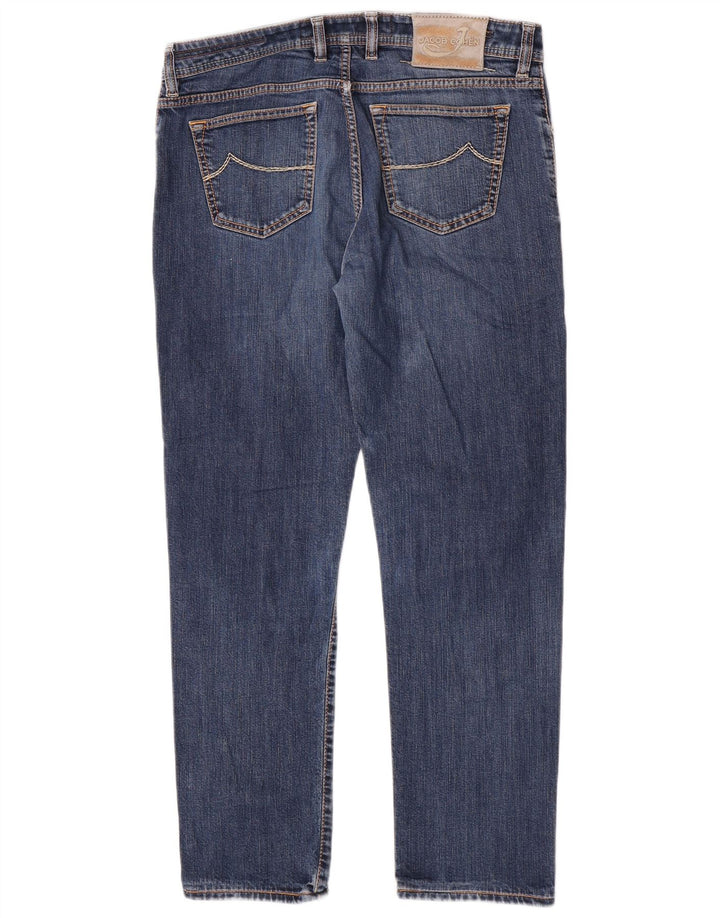 Jacob Cohen Jeans delgados hechos a mano para hombre W35 L29 Algodón azul