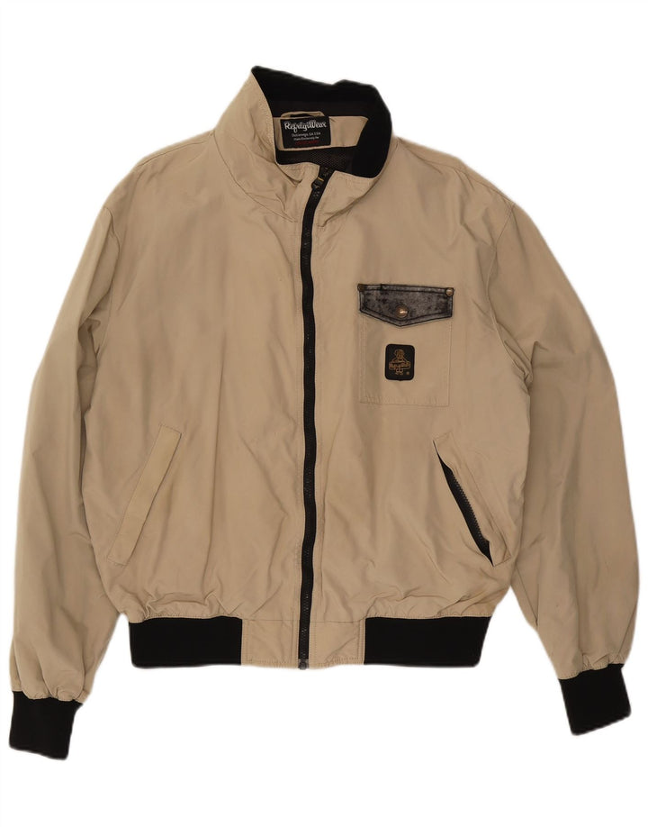 Refrigiwear Chaqueta impermeable bomber para hombre UK 42 2XL Bloque de color beige