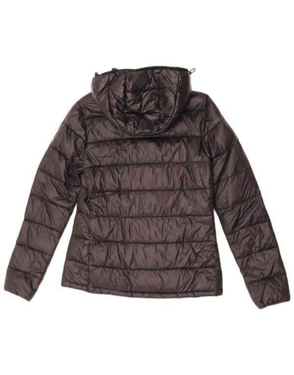 Best Company Chaqueta acolchada con capucha para mujer UK 42 Medium Black Nylon