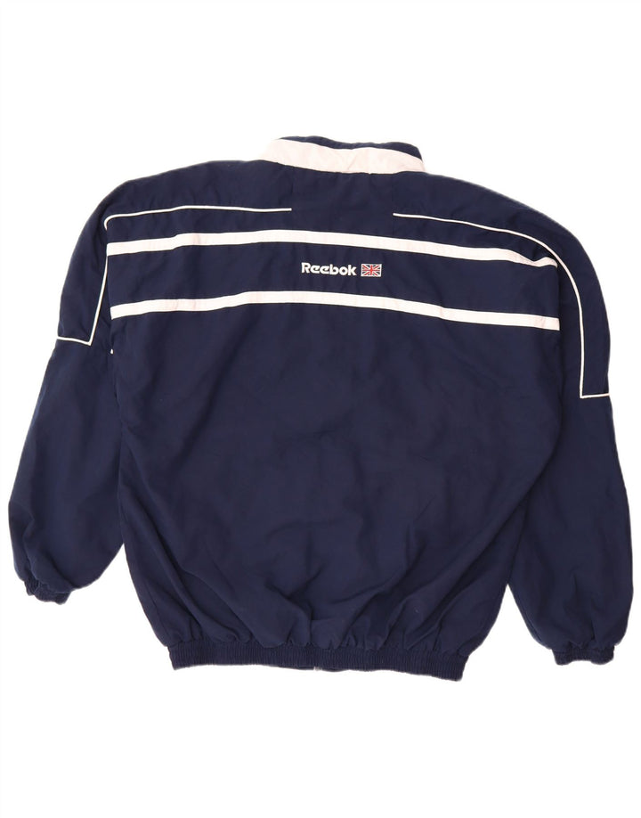 Reebok - Chaqueta de chándal con gráfico para hombre, talla grande, color azul marino