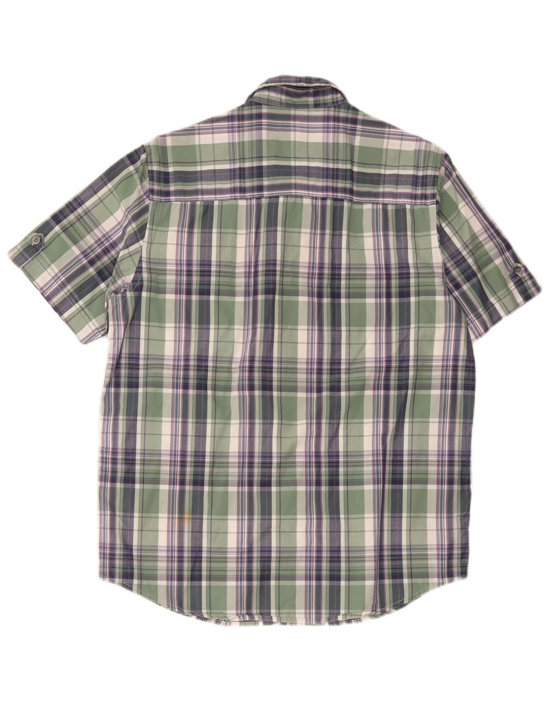Camisa de manga corta para hombre John Lewis de algodón a cuadros verde medio