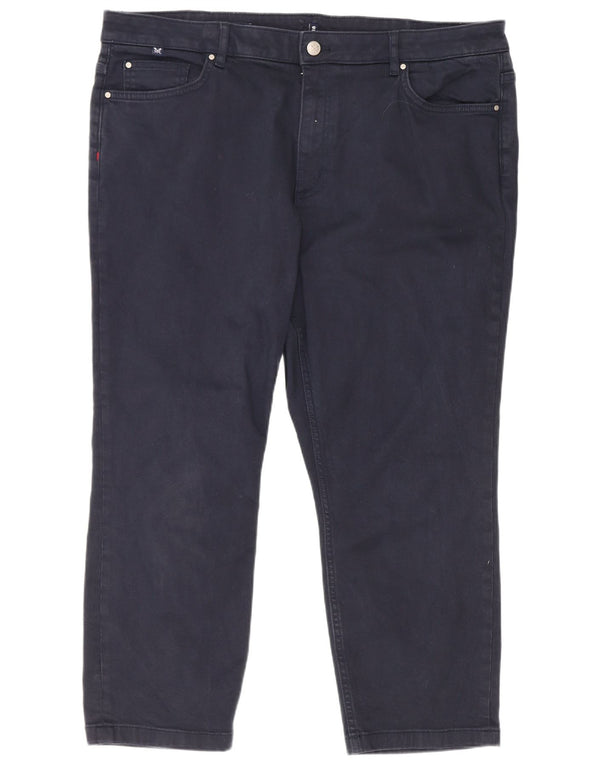 Crew Clothing Pantalones cortos de cintura alta para mujer UK 18 XL W38 L24 Azul marino