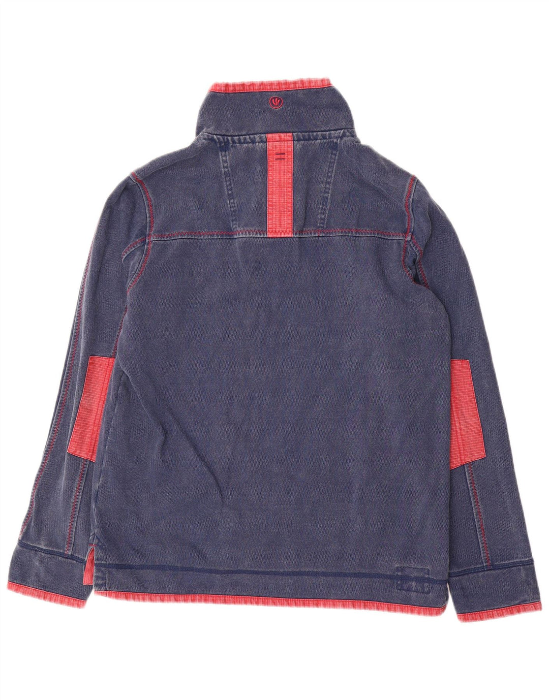 Sudadera con capucha y cuello con cremallera para hombre Fat Face Jersey de algodón azul marino mediano
