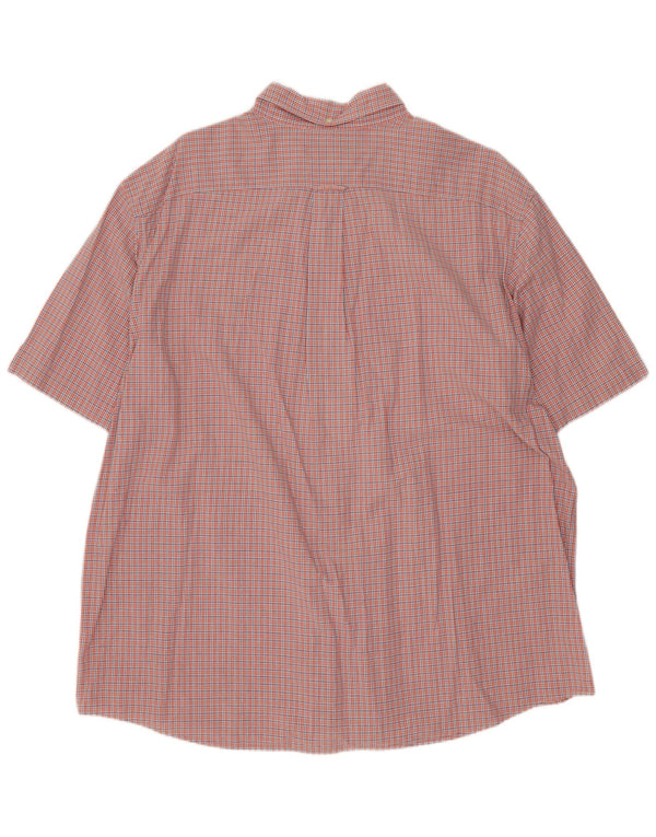 Ralph Lauren Camisa Monroe de Manga Corta para Hombre XL Algodón a Cuadros Naranja