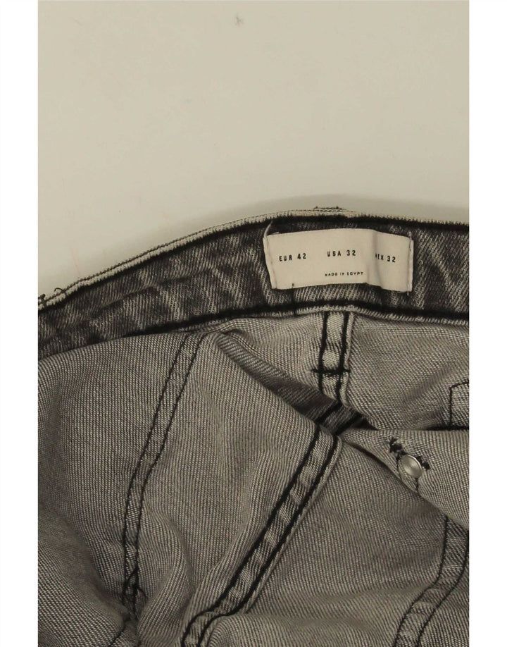 Zara Jeans ajustados desgastados para hombre EU 42 Large W32 L31 Gris
