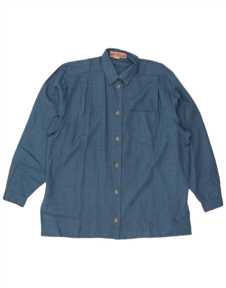 Camisa Oversize Mujer Cinzia Rocca IT 44 Lana Azul Medio