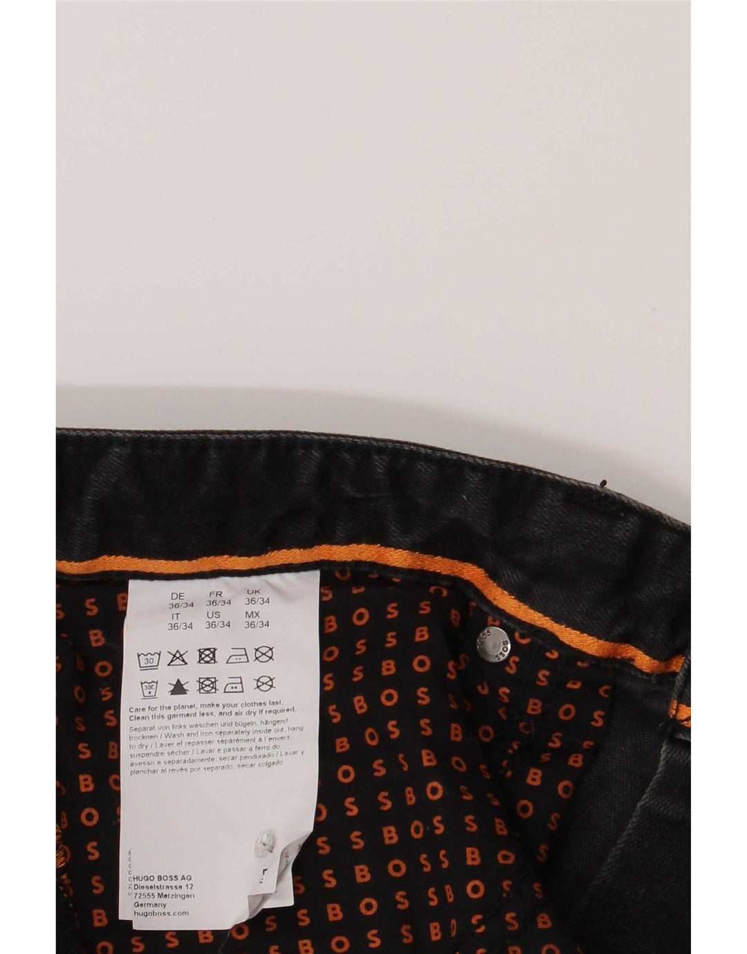 Vaqueros Hugo Boss Hombre Slim W36 L34 Algodón Negro