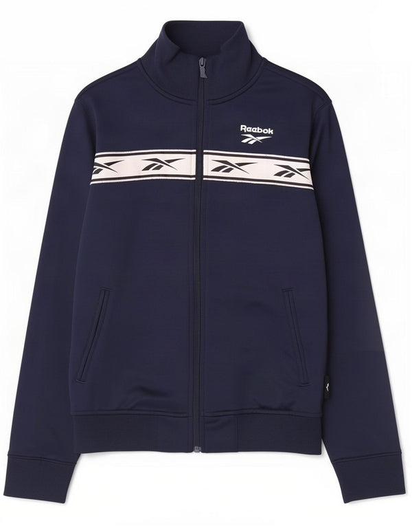 Reebok Chaqueta de chándal gráfica para mujer UK 4/6 XS Azul marino Colorblock