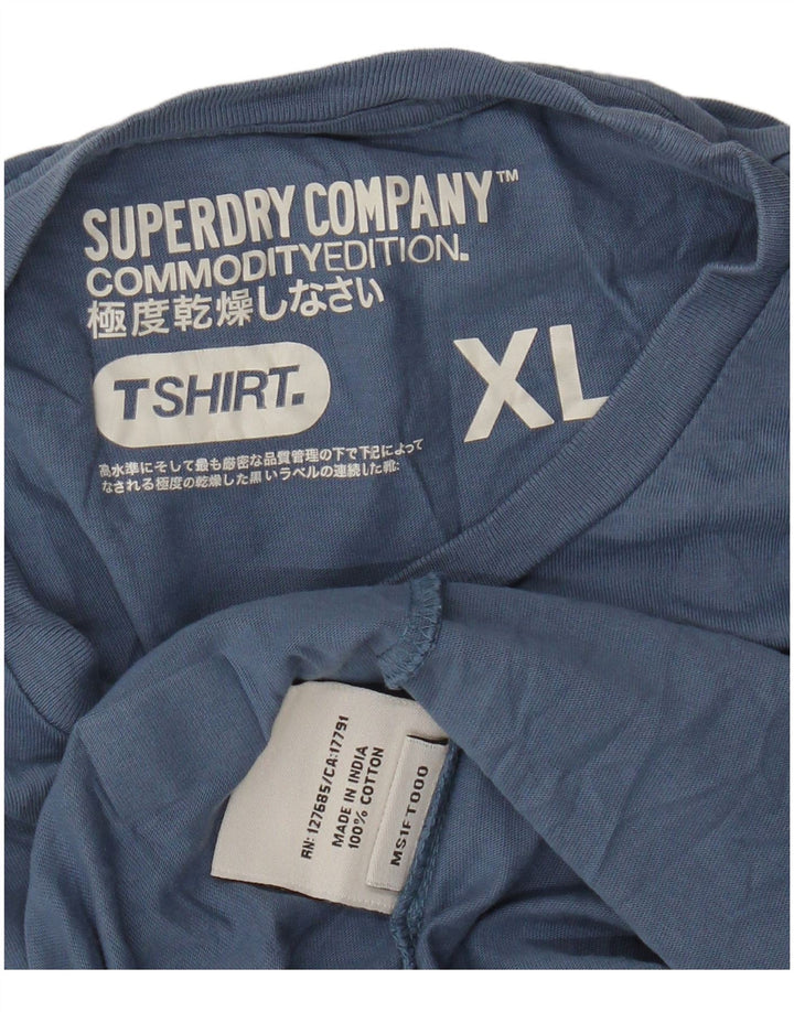 Superdry Hombre Camiseta Top XL Algodón Azul