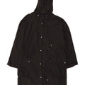 Zara Mujer Chubasquero Holgado Con Capucha UK 44 Medio Negro Poliéster